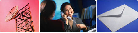 Communications Tower, Woman on phone, Envelope