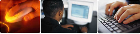 Mouse, Man at Computer, Hands on a keyboard